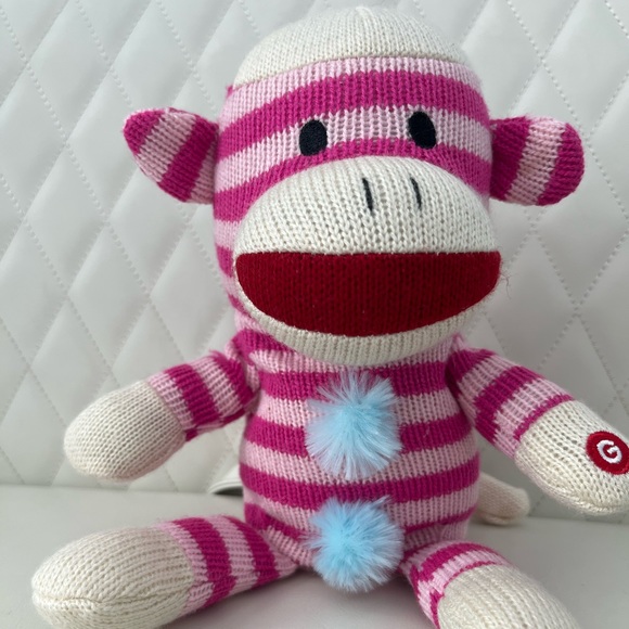 Gemmy toys Other - Gemmy Pink Sock Monkey Town USA Singing Plush Singing Only Girl Rihanna Toy 8"
